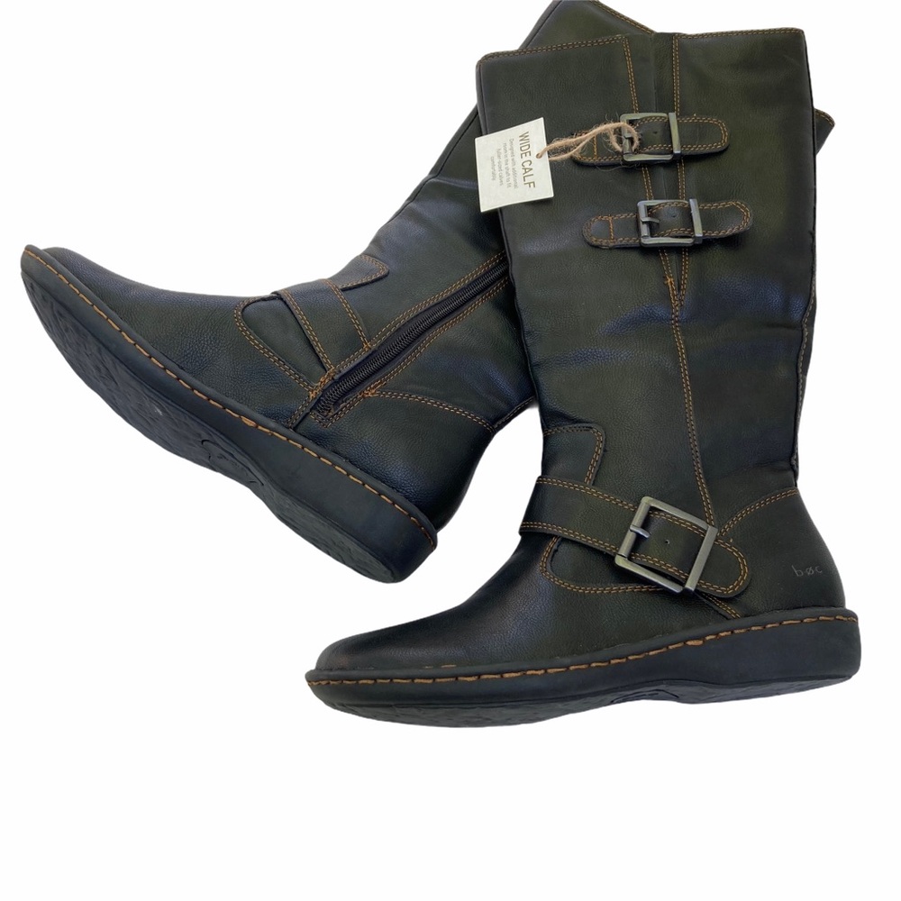 Wide Calf Virginia Boot Brown Wide Shaft B.O.C. 9